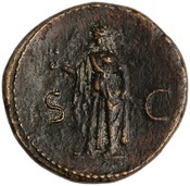 reverse of Titus RIC II 350_DUPONDIUS