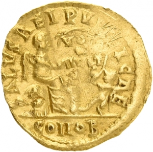 reverse of Valentinian III RIC X 2047