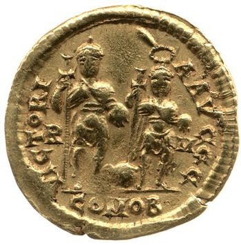 reverse of Valentinian III RIC X 2001